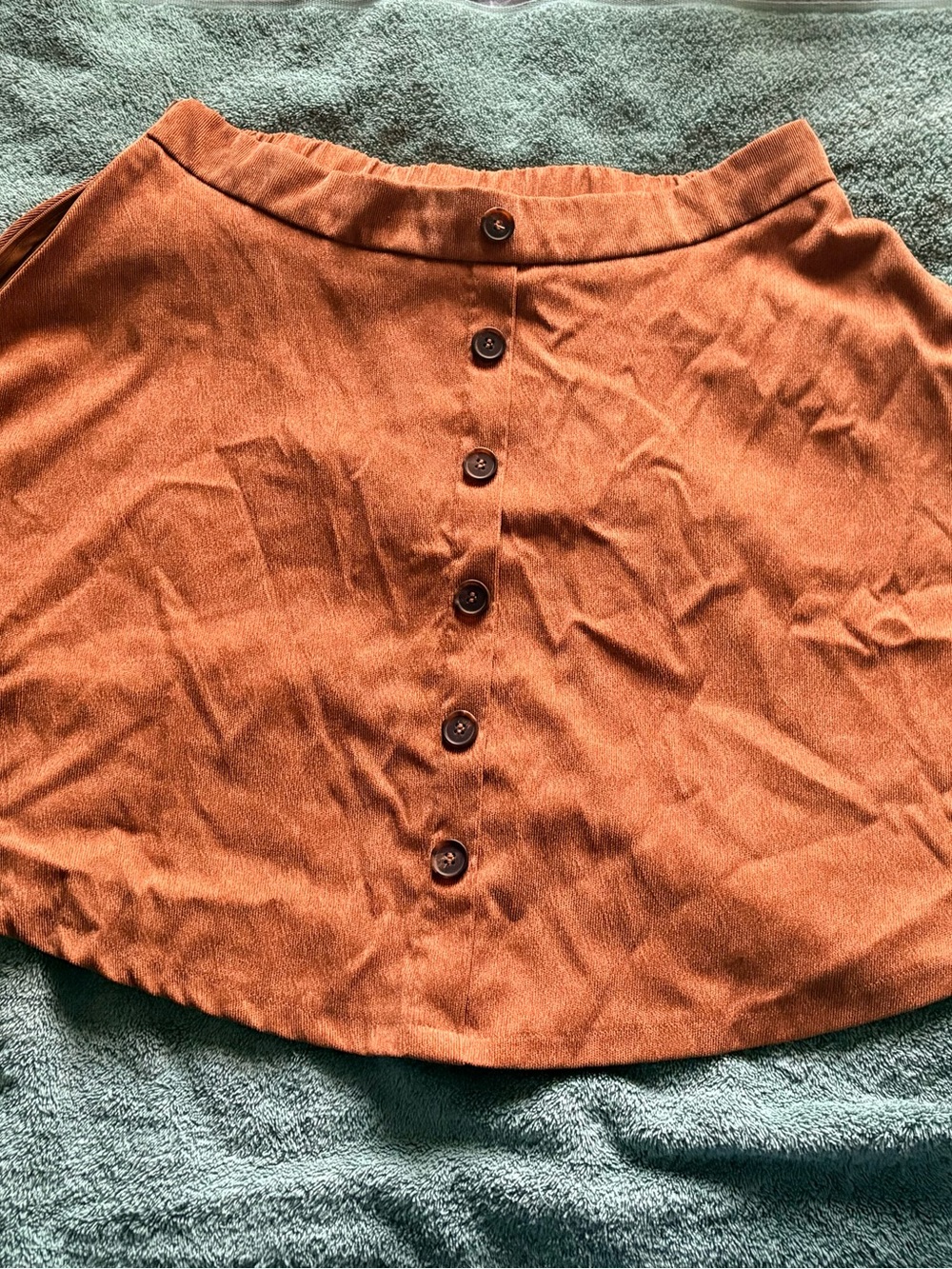 Women's Button-Front Rust Brown Skirt